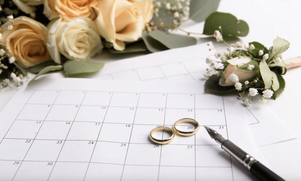 Wedding planning calendar