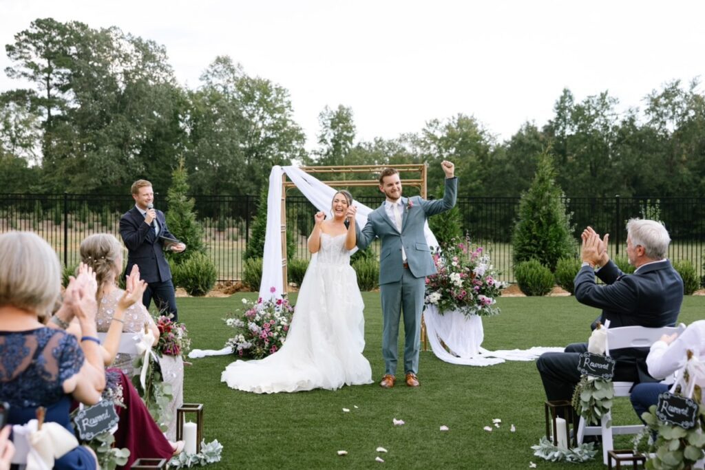 Wedding Ceremony in donovan manor rose garden