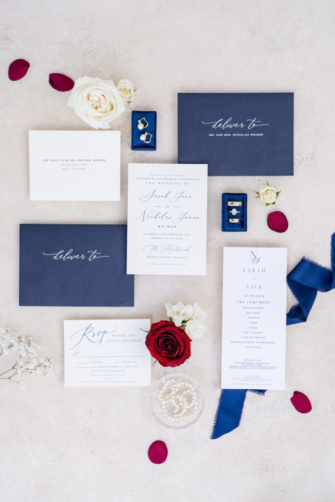 Wedding stationery winter wedding