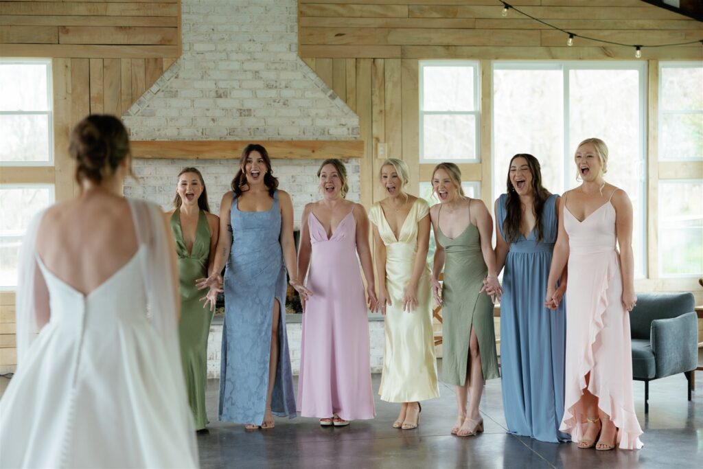 Pastel bridesmaids dresses