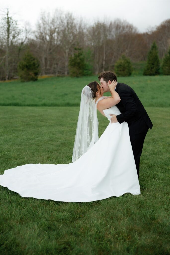 meadow bride and groom