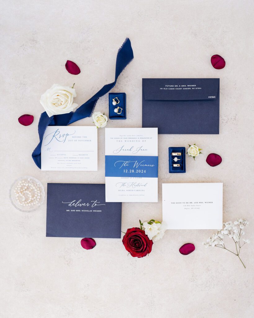 Navy stationery wedding