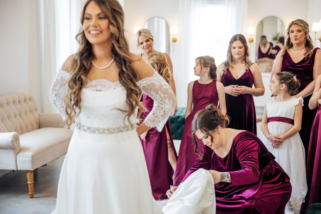 Maroon Bridesmaids