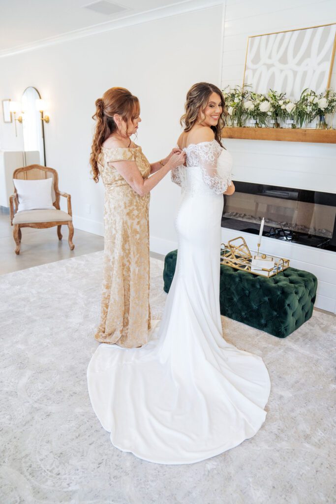Gold mother of bride dress