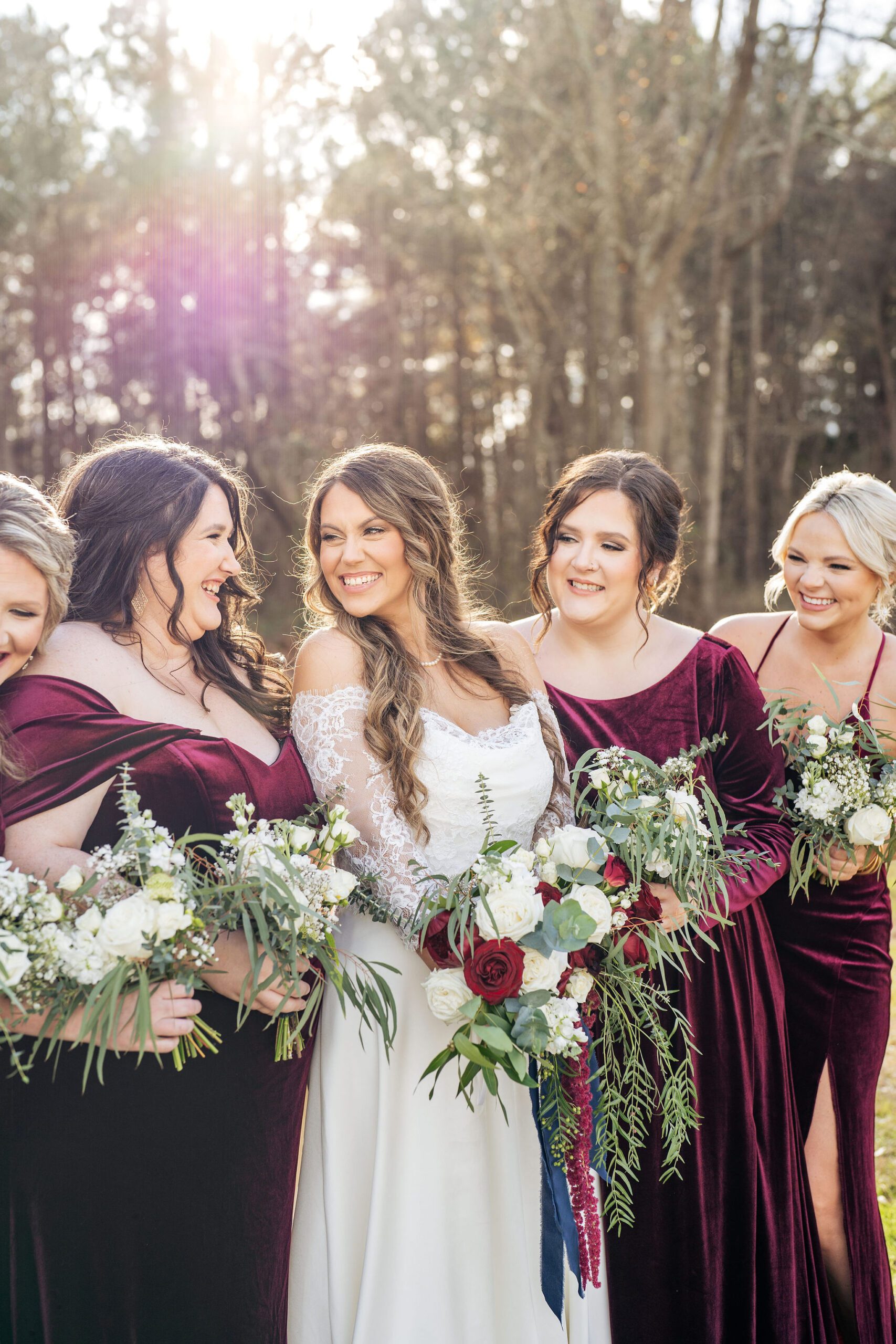 Burgundy bridesmaids dresses