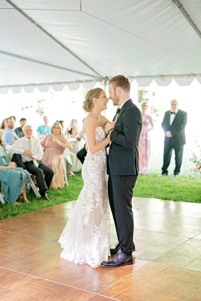 Tented wedding dance floor