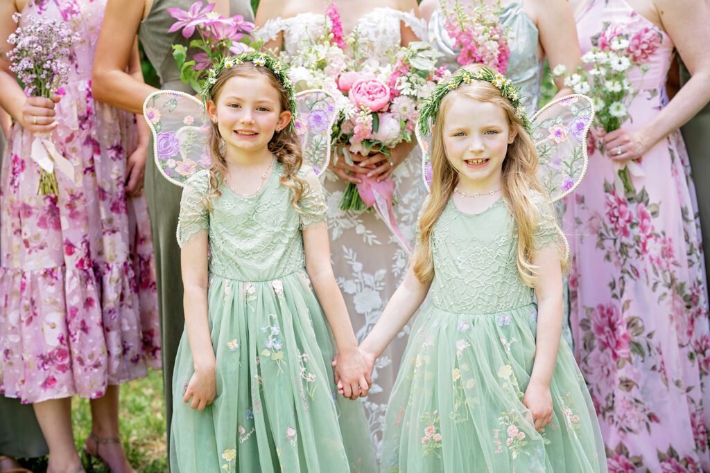 Sage green flower girls